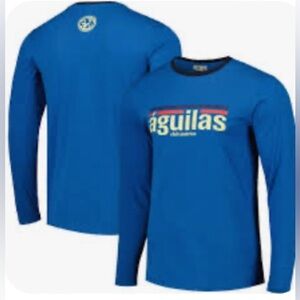 NEW - Men's Blue Club America Slogan Long Sleeve T-Shirt. Large.